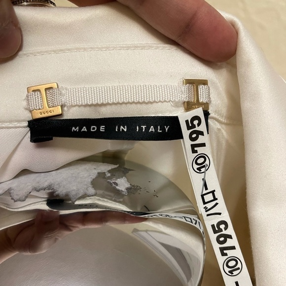 GUCCI cotton-blend unlined pants and suit in white - Picture 3 of 16